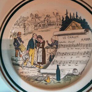 French Opera Plates, Signed PV  2 dessert plates with music, Good Vintage Cond.